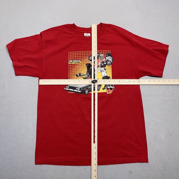 Time Traveller Marty McPrime Shirt Men Large Red Graphic Tee Back‎ to the FuturE - Picture 5 of 9
